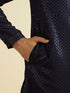 Manyavar Blue Georgette Festive Kurta Pajama