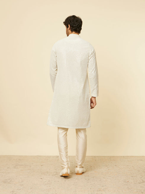 Manyavar Pista Green Chikankari Embroidered Sequin Kurta Set