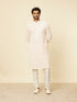 Manyavar Peach Pearl Chikankari Kurta Set