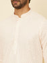 Manyavar Peach Pearl Chikankari Kurta Set