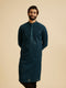 Manyavar Teal Blue Elegance Kurta Pajama