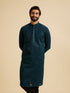 Manyavar Teal Blue Elegance Kurta Pajama