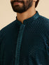 Manyavar Teal Blue Elegance Kurta Pajama