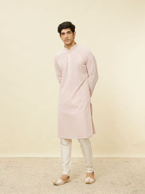 Manyavar Purple Chikankari Kurta Set