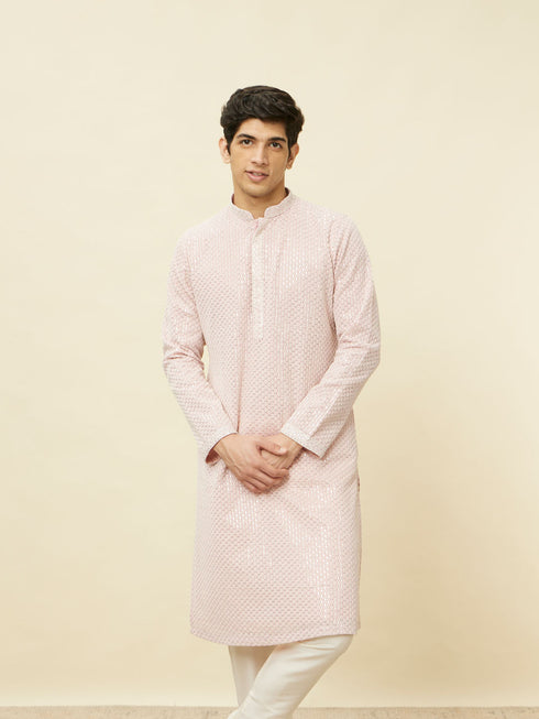 Manyavar Purple Chikankari Kurta Set