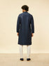 Manyavar Indigo Blue Petal String Patterned Kurta Set