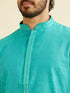 Manyavar Turquoise Blue Bel Buti Patterned Kurta Set