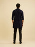 Manyavar Indigo Blue Jaal Embroidered Kurta Set with Sequin Work