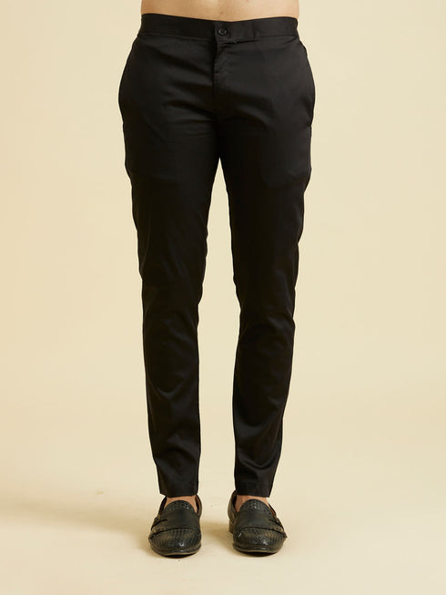 Manyavar Majestic Black Kurta Pajama
