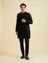 Manyavar Majestic Black Kurta Pajama