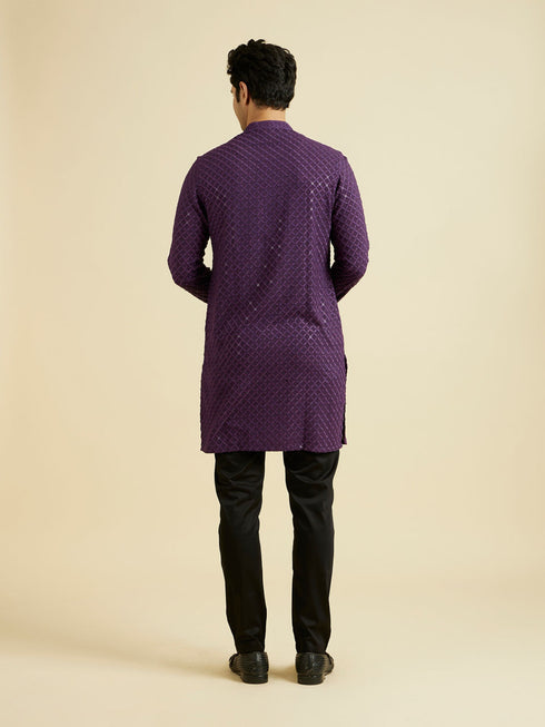 Manyavar Purple Majesty Kurta Pajama