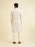 Manyavar Smoke Grey Grid Patterned Chikankari Kurta Set with Sequin Work
