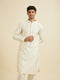 Manyavar Soft Cream Kurta Set with Buta Motifs