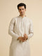 Manyavar Light Grey Buta Patterned Kurta Set
