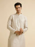 Manyavar Light Grey Buta Patterned Kurta Set