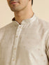Manyavar Light Grey Buta Patterned Kurta Set