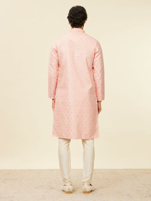 Manyavar Coral Pink Buta Patterned Kurta Set