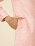 Manyavar Coral Pink Buta Patterned Kurta Set