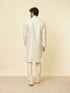 Manyavar Cream Paisley Printed Kurta Set