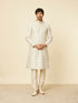 Manyavar Cream Paisley Printed Kurta Set