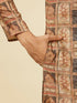 Manyavar Fawn Abstract Printed Kurta Set