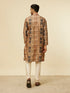 Manyavar Fawn Abstract Printed Kurta Set