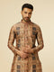 Manyavar Fawn Abstract Printed Kurta Set