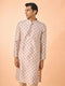 Manyavar Regal Cream Brocade Kurta Pajama
