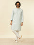 Manyavar Light Blue Medallion Patterned Kurta Set