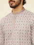 Manyavar Beige Pink Chikankari Kurta Set