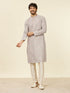 Manyavar Beige Pink Chikankari Kurta Set