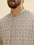 Manyavar Dolphin Grey Chikankari Kurta Set