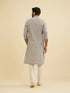 Manyavar Dolphin Grey Chikankari Kurta Set