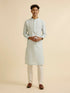 Manyavar Light Blue Dotted Print Self Patterned Kurta Set