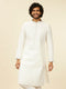 Manyavar Warm White Light Grey Kurta Set