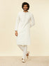 Manyavar Warm White Light Grey Kurta Set