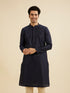 Manyavar Indigo Blue Kurta Set with Buta Motifs