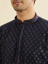 Manyavar Indigo Blue Kurta Set with Buta Motifs