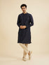Manyavar Indigo Blue Kurta Set with Buta Motifs