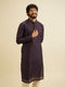 Manyavar Royal Purple Kurta Set with Buta Motifs