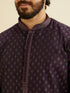 Manyavar Royal Purple Kurta Set with Buta Motifs