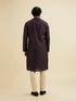 Manyavar Royal Purple Kurta Set with Buta Motifs