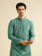 Manyavar Green Chanderi Kurta Pajama Set