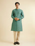 Manyavar Green Chanderi Kurta Pajama Set