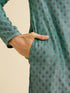 Manyavar Green Chanderi Kurta Pajama Set