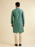 Manyavar Green Chanderi Kurta Pajama Set
