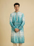 Manyavar Aqua Green Tie And Dye Printed Kurta Set