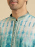 Manyavar Aqua Green Tie And Dye Printed Kurta Set