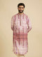 Manyavar Dusty Pink Tie And Dye Printed Kurta Set