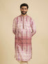 Manyavar Dusty Pink Tie And Dye Printed Kurta Set